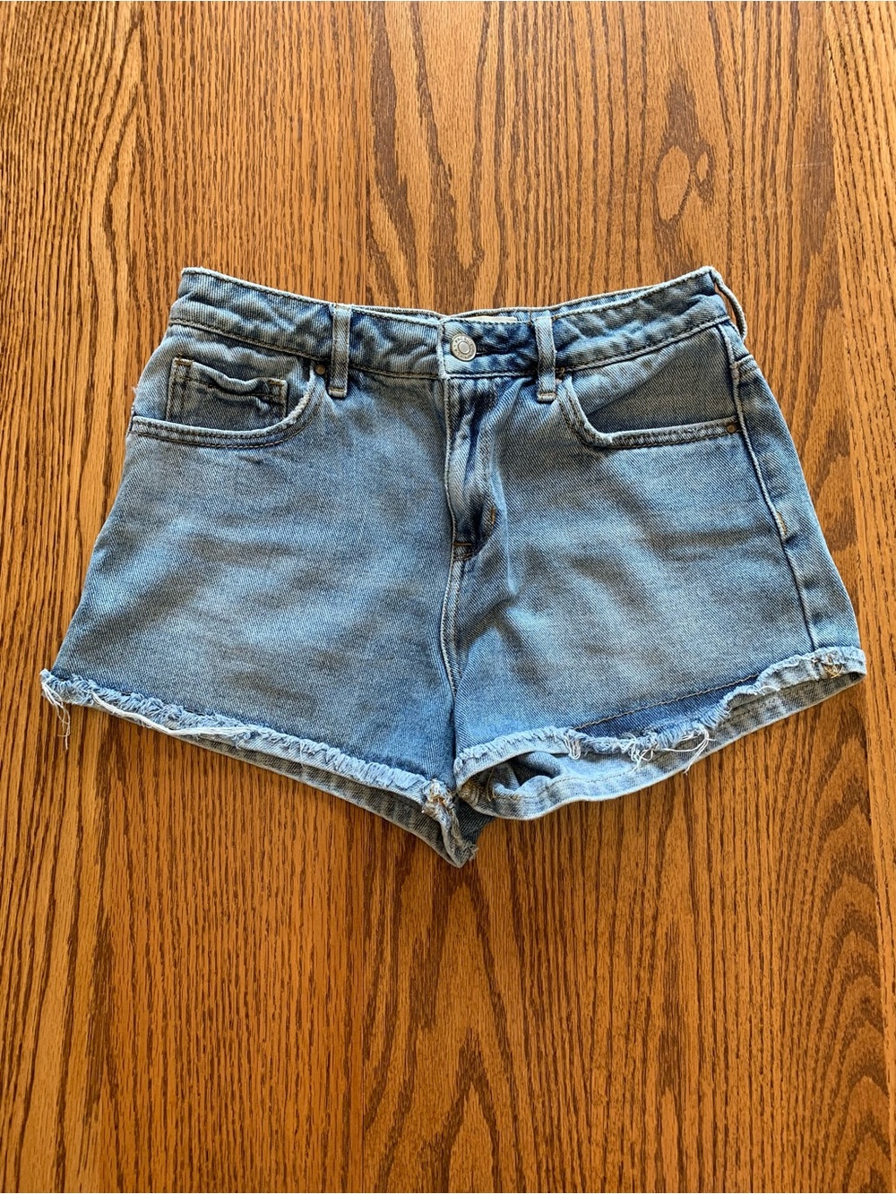 PacSun Light Blue High-Rise Denim Cutoff Shorts